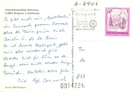 AK / Ansichtskarte  Bregenz_Vorarlberg_Bodensee Zisterzienserabtei Mehrerau 