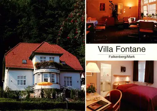 AK / Ansichtskarte 73954793 Falkenberg_Altmark Hotel Villa Fontane Gastraum Zimmer