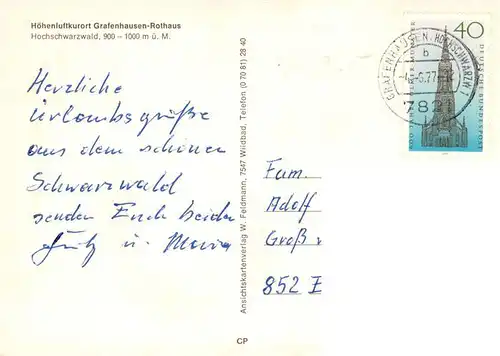 AK / Ansichtskarte  Rothaus_Grafenhausen Fliegeraufnahme