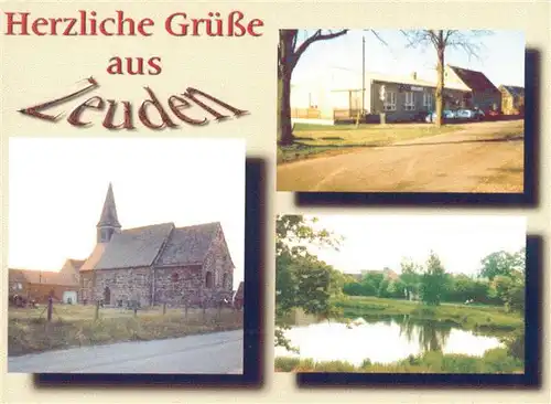 AK / Ansichtskarte  Zeuden Kirche Gasthaus Teich