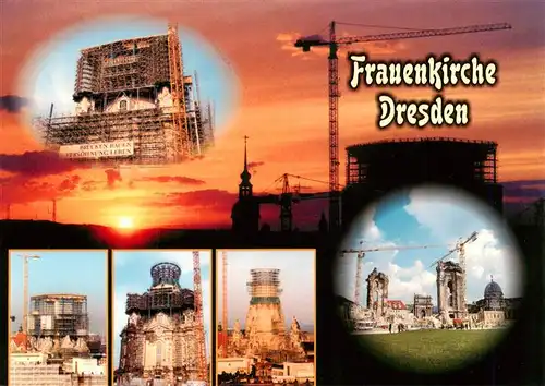 AK / Ansichtskarte 73954843 DRESDEN_Elbe Wiederaufbau der Frauenkirche Teilansichten