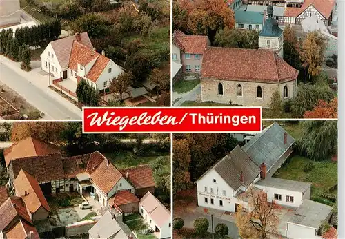 AK / Ansichtskarte 73954849 Bad_Langensalza OT Wiegeleben Fliegeraufnahmen mit Kirche