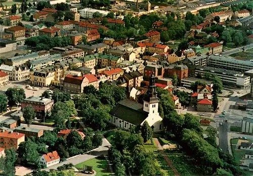 AK / Ansichtskarte  Koping Kyrkan Fliegeraufnahme