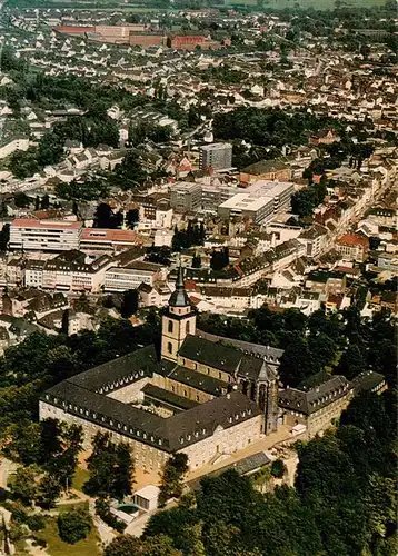 AK / Ansichtskarte  Siegburg_NRW Fliegeraufnahme mit Abtei und Innenstadt