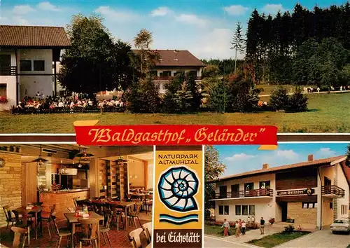 AK / Ansichtskarte 73954891 Eichstaett_Oberbayern Waldgasthof Gelaender Gastraum Terrasse