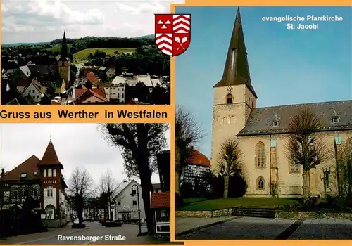 AK / Ansichtskarte 73954928 Werther_Westfalen Panorama Ravensberger Strasse Ev Pfarrkirche St Jacobi