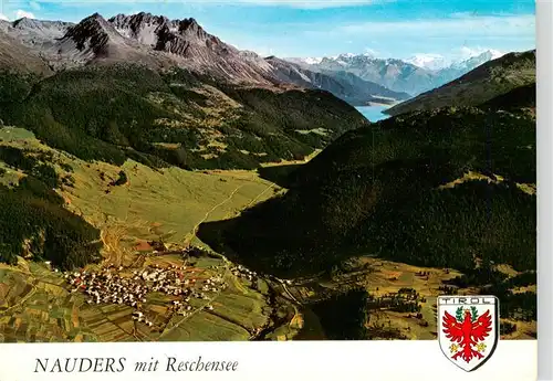 AK / Ansichtskarte 73954962 Naudersberg_Nauders_Tirol_AT Fliegeraufnahme mit Reschensee