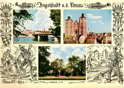 AK / Ansichtskarte  Ingolstadt_Donau Stadtansicht Muenster Luitpoldpark