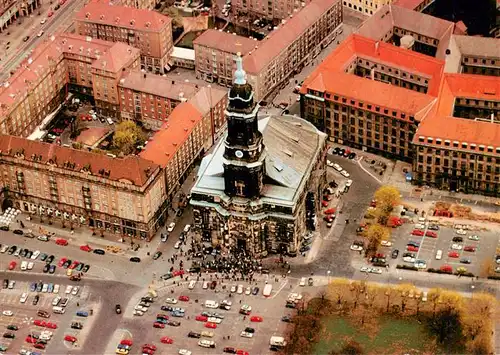 AK / Ansichtskarte 73954975 DRESDEN_Elbe Fliegeraufnahme mit Kreuzkirche
