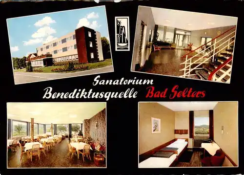 AK / Ansichtskarte 73954985 Bad_Selters Sanatorium Benediktusquelle Treppenaufgang Speisesaal Zimmer