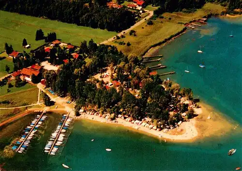 AK / Ansichtskarte  Prien_Chiemsee Panorama Camping Harras Fliegeraufnahme