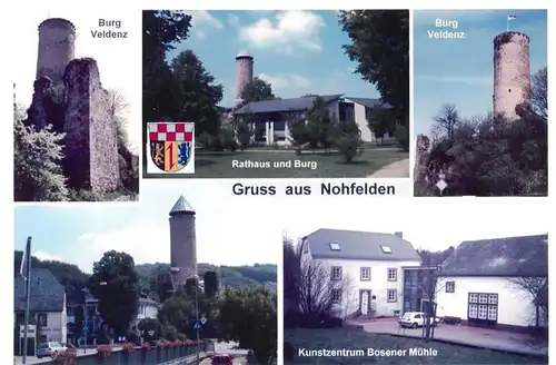 AK / Ansichtskarte  Nohfelden Burg Veldenz Rathaus und Burg Kunstzentrum Bosener Muehle