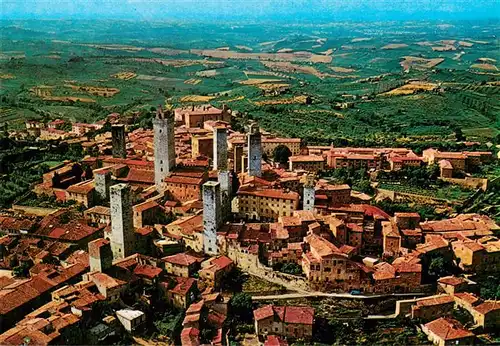 AK / Ansichtskarte  San_Gimignano_Toscana_IT Panorama dall aereo