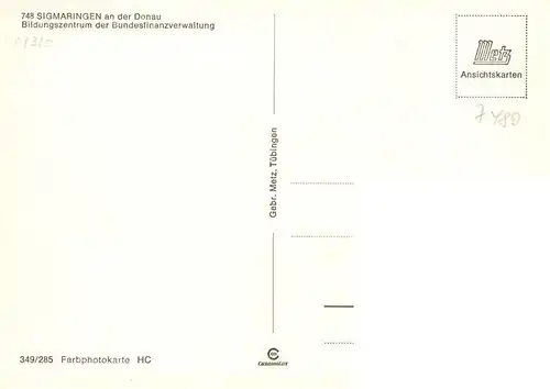 AK / Ansichtskarte 73955254 Sigmaringen Bildungszentrum der Bundesfinanzverwaltung