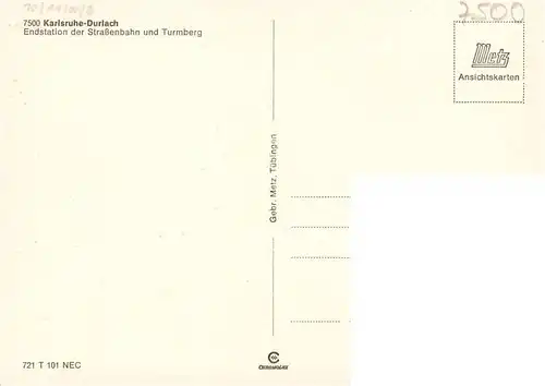 AK / Ansichtskarte  Durlach_Karlsruhe_Baden Endstation der Strassenbahn und Turmberg