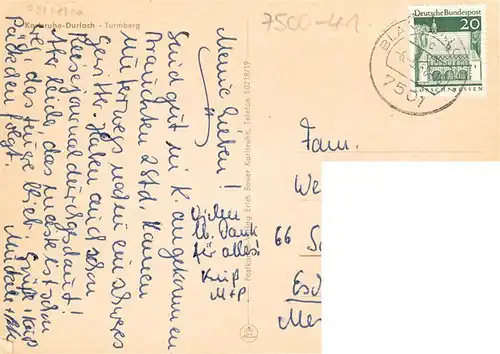 AK / Ansichtskarte  Durlach_Karlsruhe_Baden Turmberg