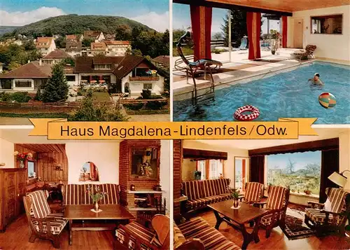 AK / Ansichtskarte 73955271 Lindenfels_Odenwald Haus Magdalena Gastraeume Hallenbad