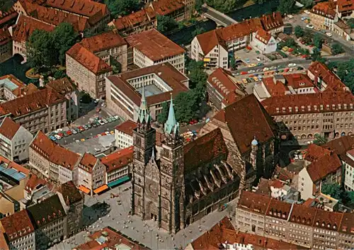 AK / Ansichtskarte  Nuernberg St Lorenz Kirche Fliegeraufnahme