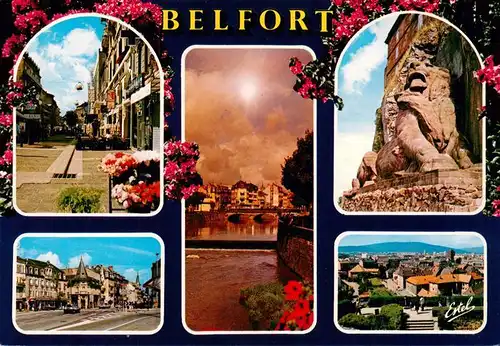 AK / Ansichtskarte  Belfort_90 Le foubourg de France Les bords de la Savoureuse Le Lion Le boulevard Carnot Vue generale