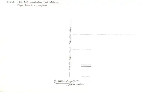 AK / Ansichtskarte  Zahnradbahn_Rack_Railway-- Muerrenbahn Muerren Eiger Moench Jungfrau