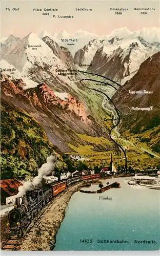 AK / Ansichtskarte 73955324 Eisenbahn_Railway_Chemin_de_Fer Gotthardbahn Nordseite 