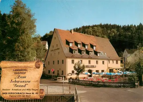 AK / Ansichtskarte  Hirschbach_Frankenalb_Oberpfalz Landhotel Gasthof Zum schwarzen Brand