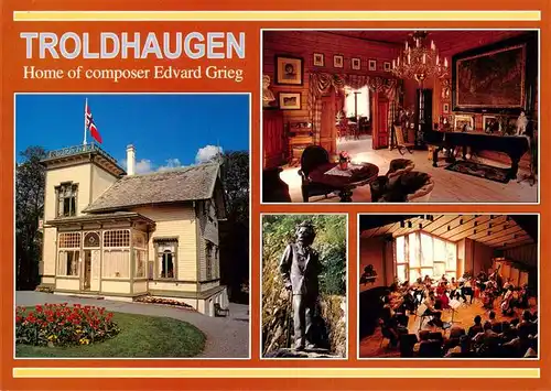 AK / Ansichtskarte 73955385 Troldhaugen Home of Composer Edvard Grieg Statue Konzert