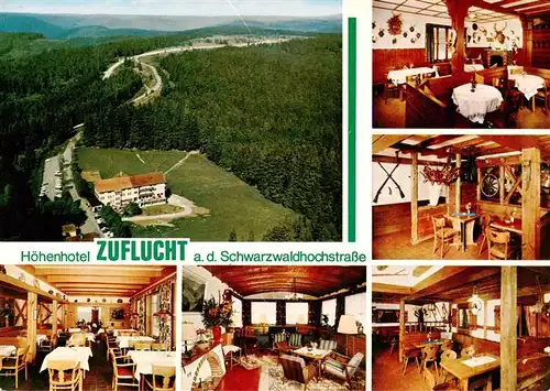 AK / Ansichtskarte  FREUDENSTADT Fliegeraufnahme Hoehenhotel Zuflucht Gastraeume Schwarzwaldhochstrasse