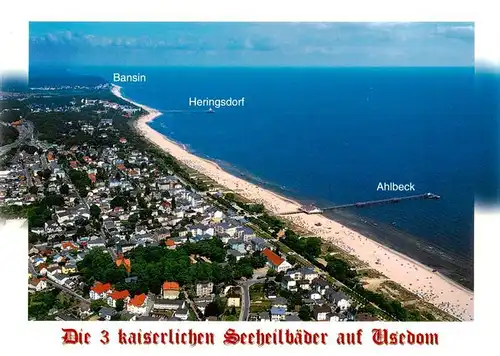 AK / Ansichtskarte  Usedom Ostseeheilbaeder Bansin Heringsdorf Ahlbeck Fliegeraufnahme