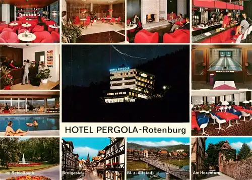 AK / Ansichtskarte 73955496 Rotenburg_Fulda Hotel Pergola Teilansichten Hallenbad Schlosspark Brotgasse Altstadtblick Am Hexenturm Kegelbahn Bar