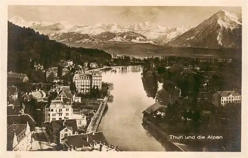 AK / Ansichtskarte  THUN_BE Panorama Blick gegen die Alpen