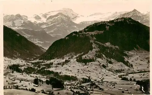 AK / Ansichtskarte  Gstaad_Saanen_BE Panorama Berner Oberland Blick gegen Wildhorn