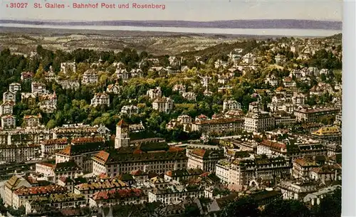 AK / Ansichtskarte  St_Gallen_SG Panorama Bahnhof Post und Rosenberg