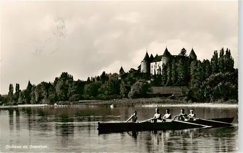 AK / Ansichtskarte  Grandson_VD Château Schloss Ruderboot