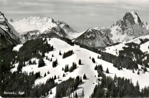 AK / Ansichtskarte  Gstaad_Saanen_BE Winterpanorama Skigebiet Alpen