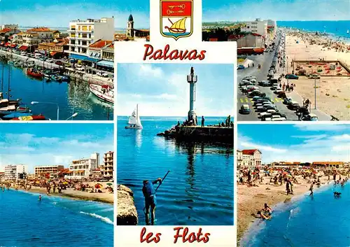 AK / Ansichtskarte  Palavas-les-Flots_34 Le Canal Rive Gauche La Gare Rive Droite Le Front de Mer et Saint Pierre La plage La Jetee Le Phare