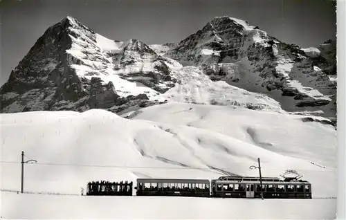 AK / Ansichtskarte  Zahnradbahn_Rack_Railway-- Bergbahn Wengen-Kl. Scheidegg Eiger u. Moench