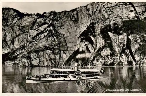 AK / Ansichtskarte  Dampfer_Seitenrad Teufelsmuenster am Urnersee