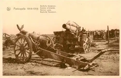 AK / Ansichtskarte 73955769 Poelcapelle_Belgie Deutsche Kanonen 1. Weltkrieg