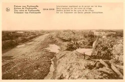 AK / Ansichtskarte 73955773 Poelcapelle_Belgie Auf den Truemmern des Dorfes gebaute Schuetzenplatz Schuetzengraben 1. Weltkrieg