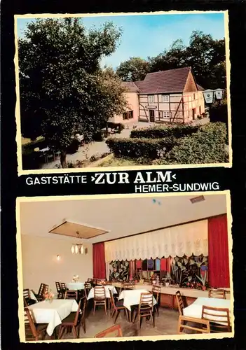 AK / Ansichtskarte  Sundwig Gaststaette Zur Alm Gaststube