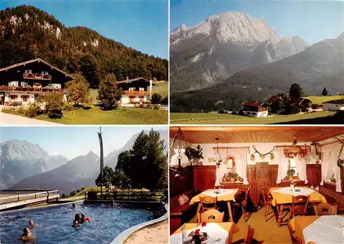 AK / Ansichtskarte 73955826 Ramsau__Berchtesgaden Alpenpension Cafe Ettlerlehen Panorama Schwimmbad Gastraum