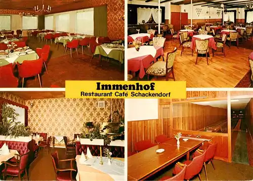AK / Ansichtskarte 73955836 Schackendorf_Bad_Segeberg Immenhof Restaurant Cafe Schackendorf Gastraeume