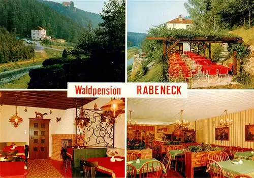 AK / Ansichtskarte  Waischenfeld Cafe Restaurant Waldpension Rabeneck Gastraeume Terrasse