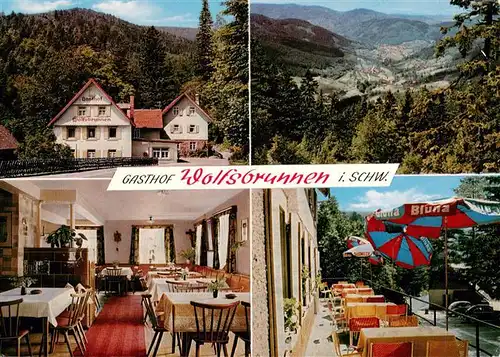 AK / Ansichtskarte 73955884 Seebach_Ottenhoefen_Schwarzwald Gasthof Wolfsbrunnen Gaststube Terrasse Panorama