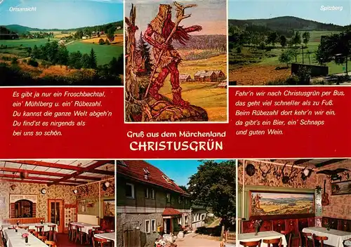 AK / Ansichtskarte  Christusgruen Panorama Spitzberg Ruebezahls Heimatliebe Gasthof Gastraeume