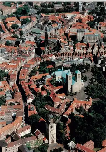 AK / Ansichtskarte  MueNSTER___Westfalen Innenstadt mit Liebfrauenkirche Dom und St Lambert Fliegeraufnahme 