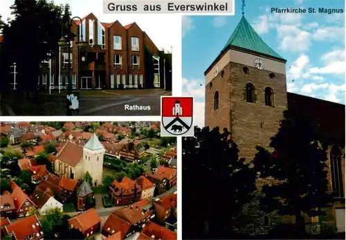 AK / Ansichtskarte 73955909 Everswinkel Rathaus Pfarrkirche St Magnus Fliegeraufnahme