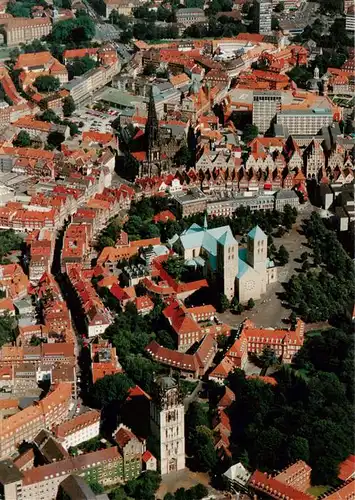 AK / Ansichtskarte  MueNSTER___Westfalen Innenstadt mit Liebfrauenkirche Dom und St Lamberti Fliegeraufnahme