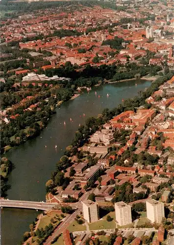 AK / Ansichtskarte  MueNSTER___Westfalen Fliegeraufnahme mit Aasee